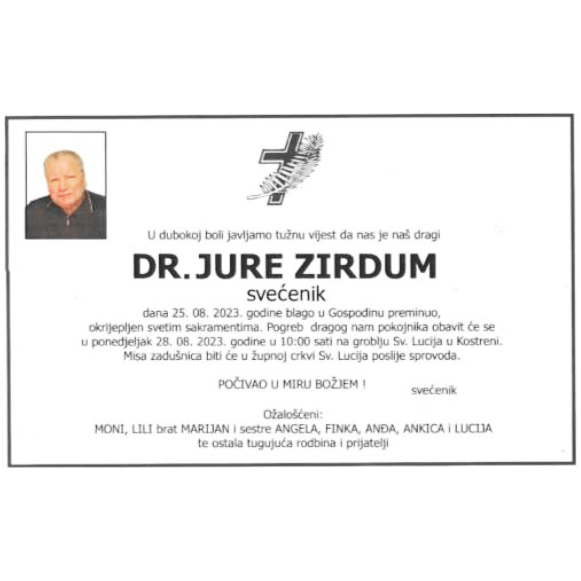 Ehemaliger Lochausener Pfarrer Dr. Jure Zirdum gestorben